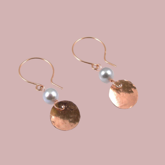 9ct red Gold Disc Earrings