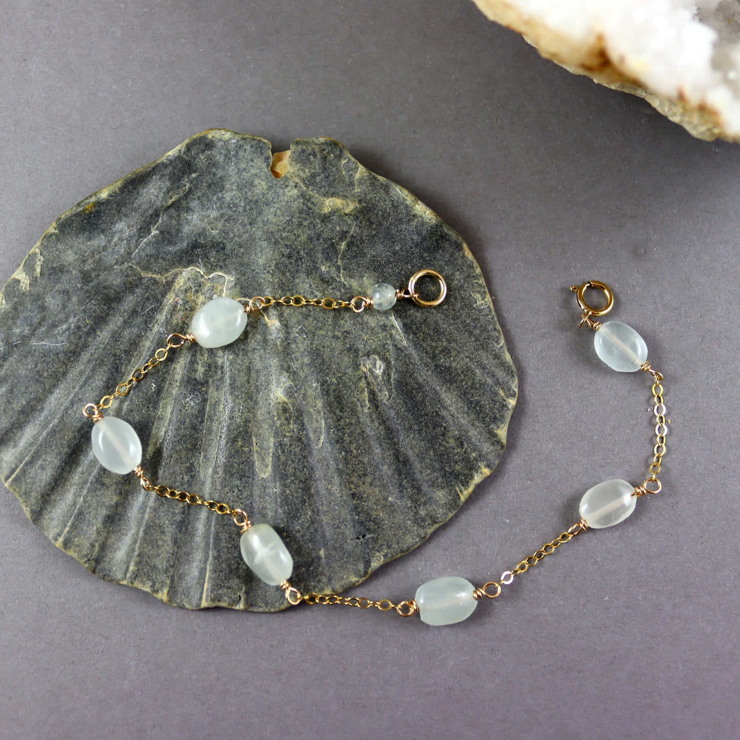 Aquamarine Gold Bracelet