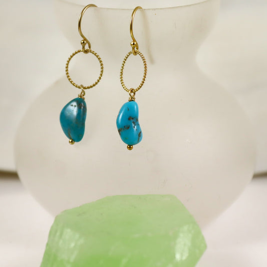 Turquoise & Gold Earrings - Karen Morrison Jewellery