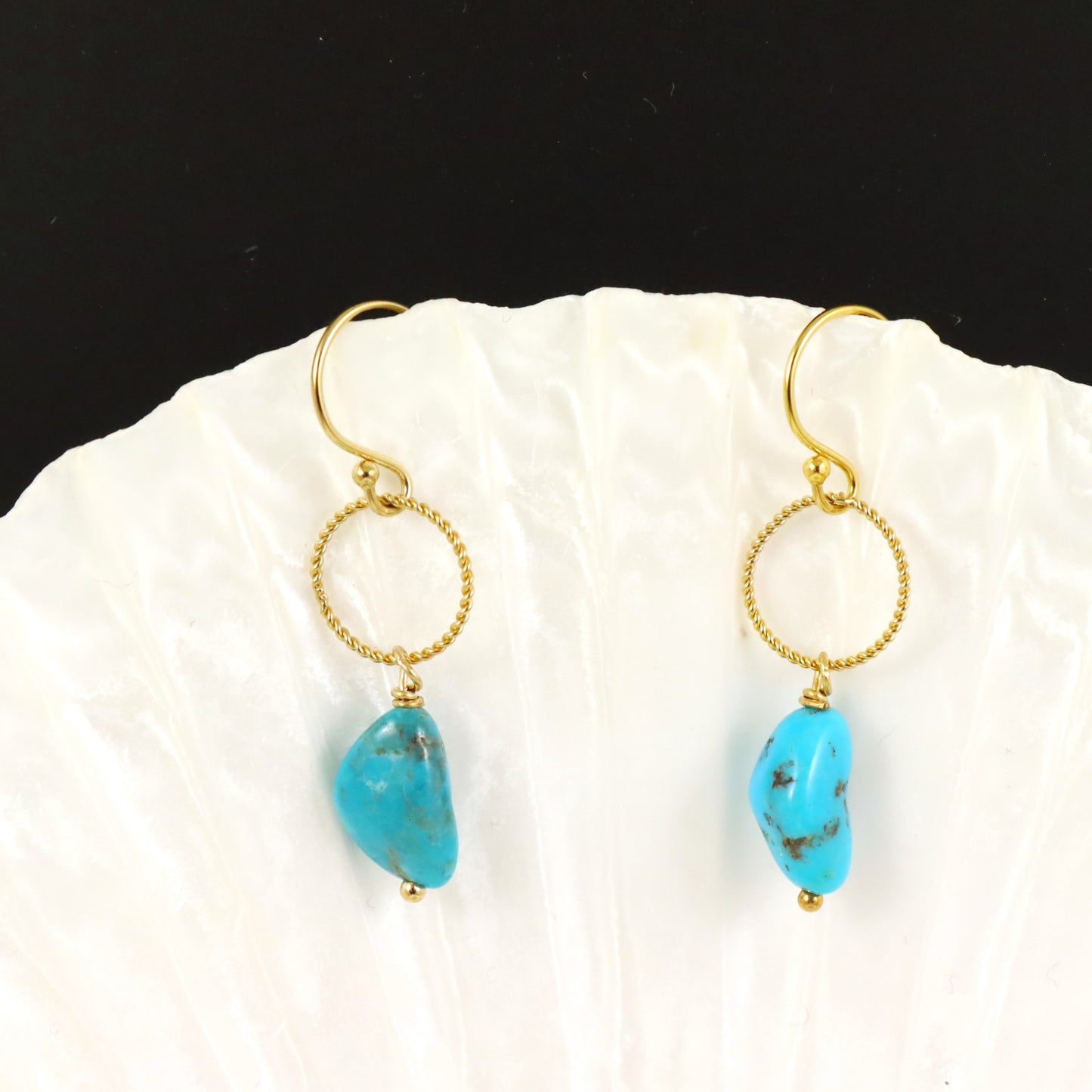 Turquoise & Gold Earrings - Karen Morrison Jewellery
