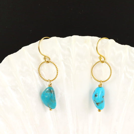 Turquoise & Gold Earrings - Karen Morrison Jewellery