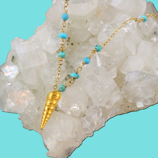 Shell and Turquoise Necklace - Karen Morrison Jewellery