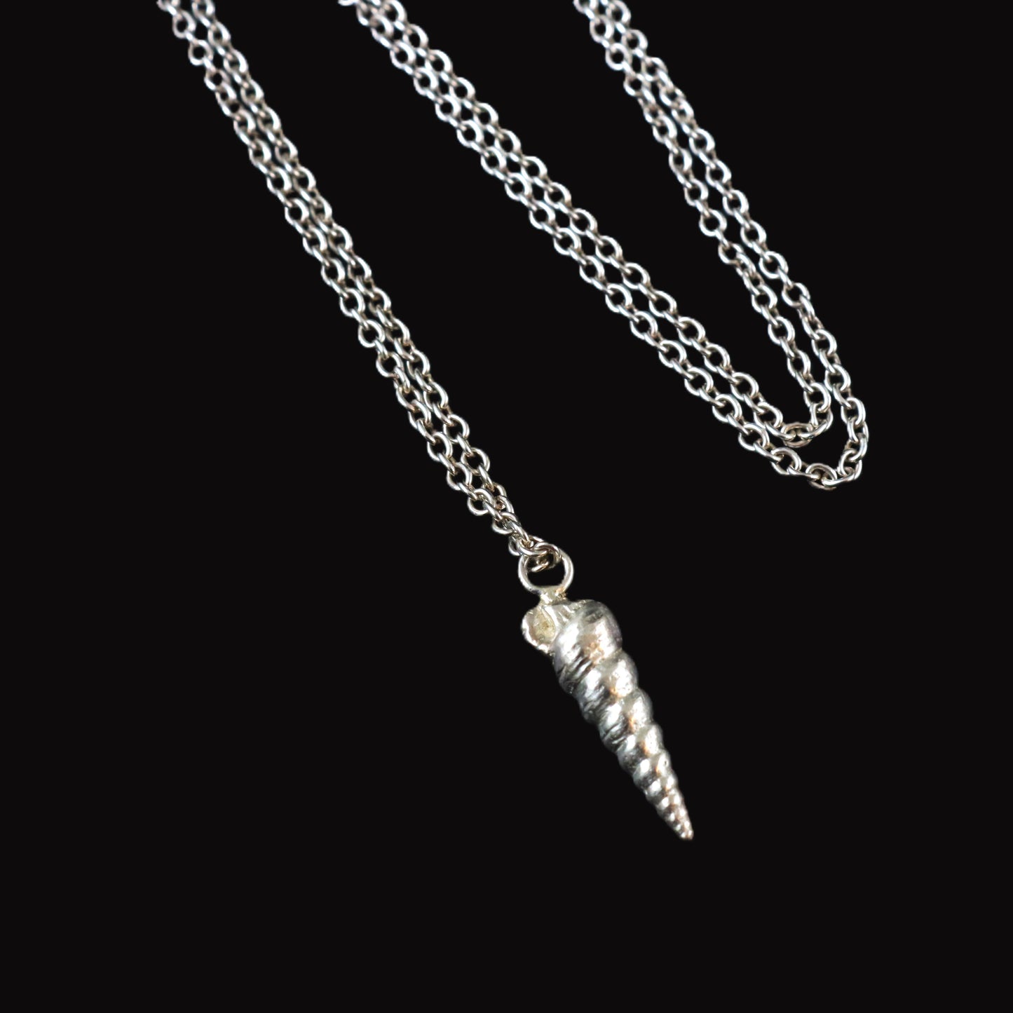 Spiral Shell Silver Pendant