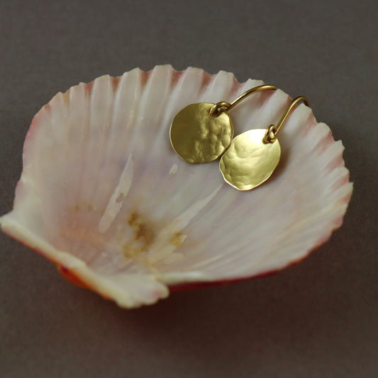 9ct yellow Gold Disc Earrings - Karen Morrison Jewellery