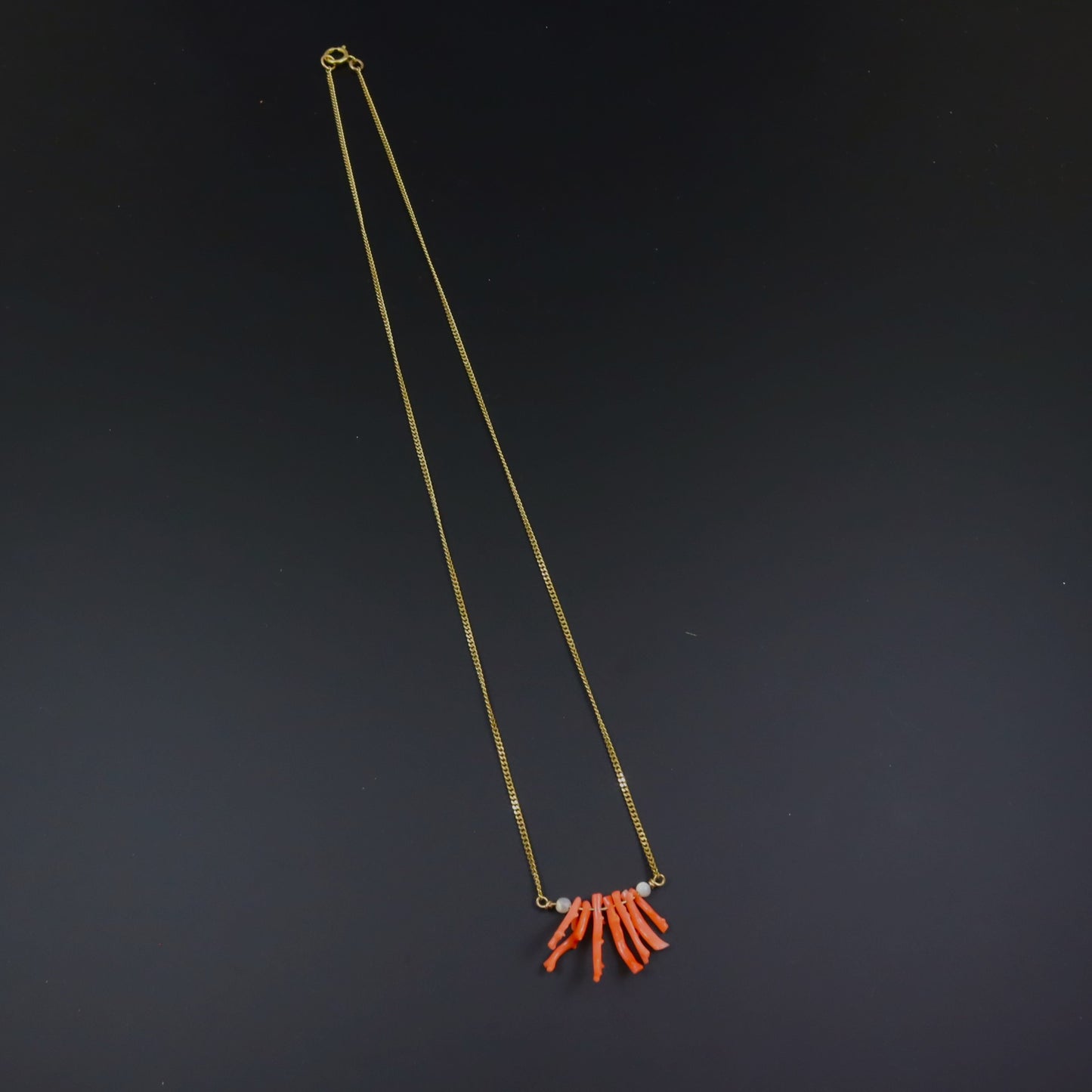 Coral 9ct Gold Necklace