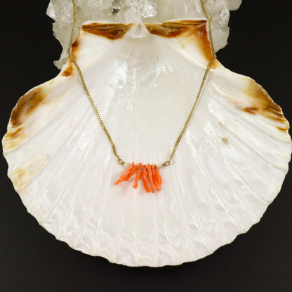 Coral 9ct Gold Necklace