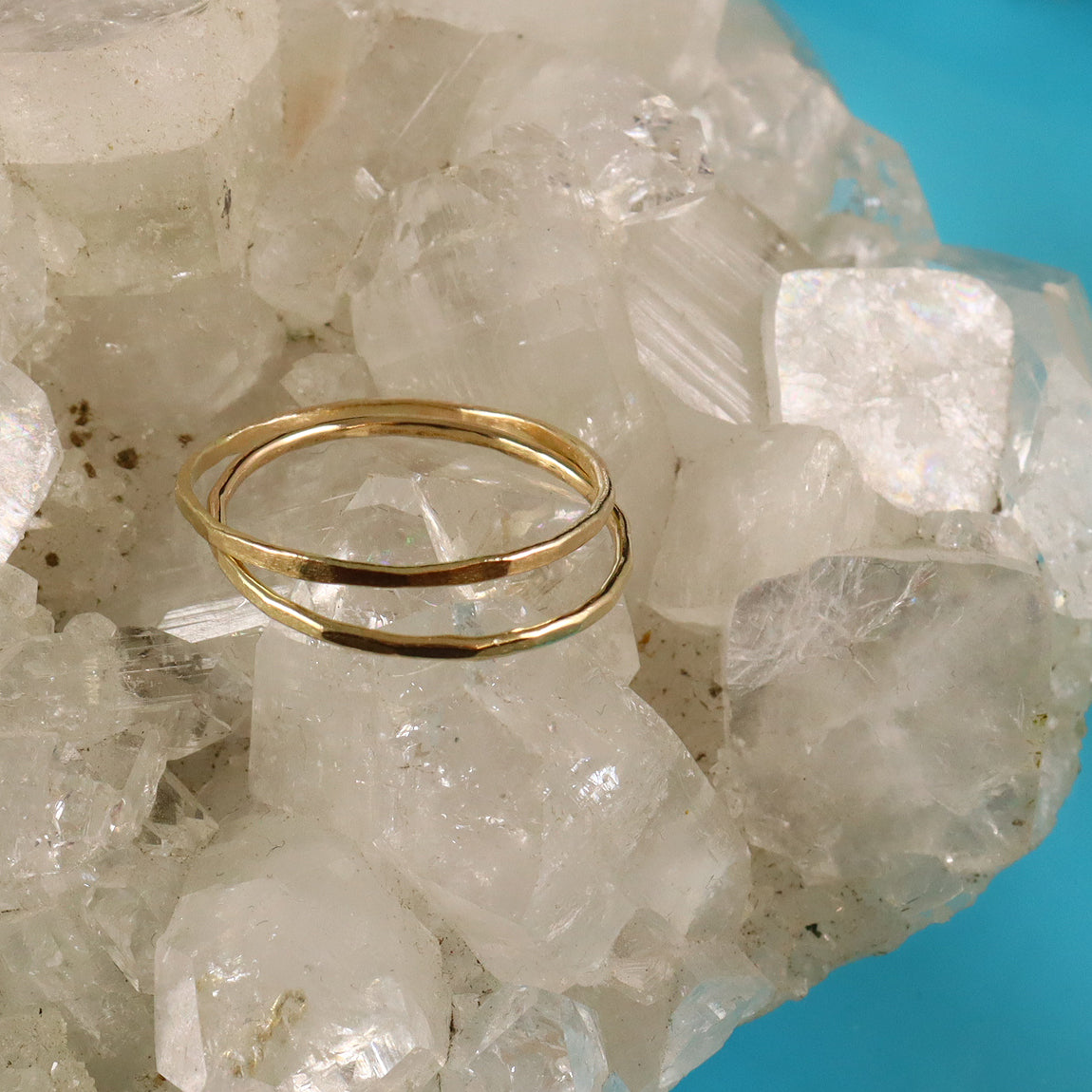 9ct Gold hammered ring - Karen Morrison Jewellery