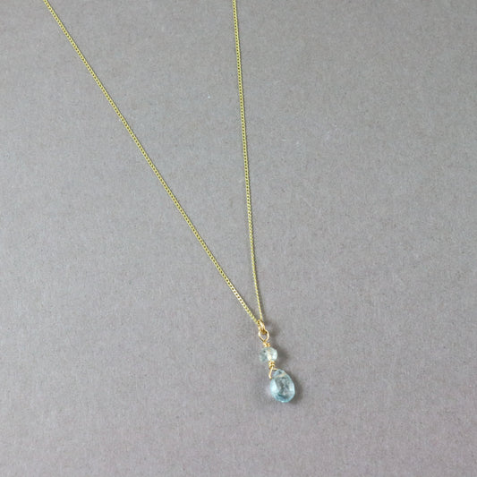 Aquamarine 9ct Gold Necklace - Karen Morrison Jewellery