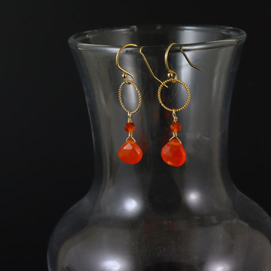 Carnelian Gold Earrings - Karen Morrison Jewellery