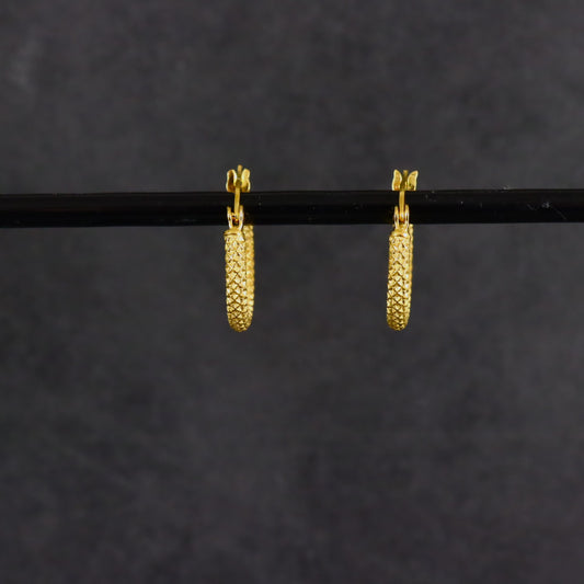 Gold Textured Hoops
