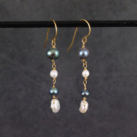 Pearl Drop Gold Earrings - Karen Morrison Jewellery