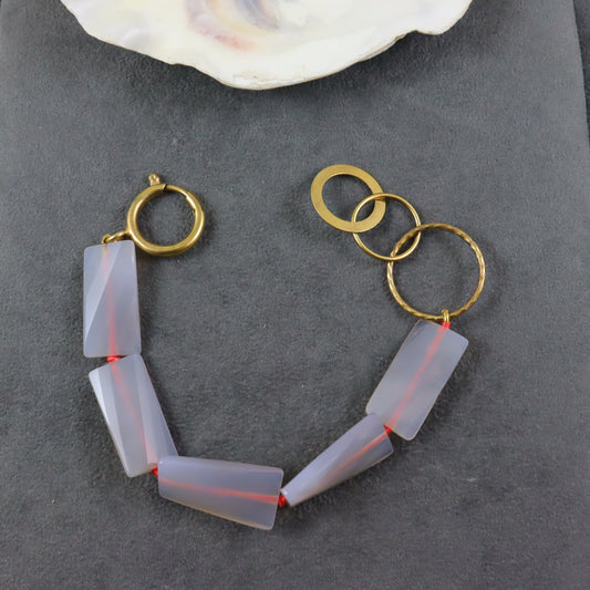 Grey Agate & Silk - OOAK