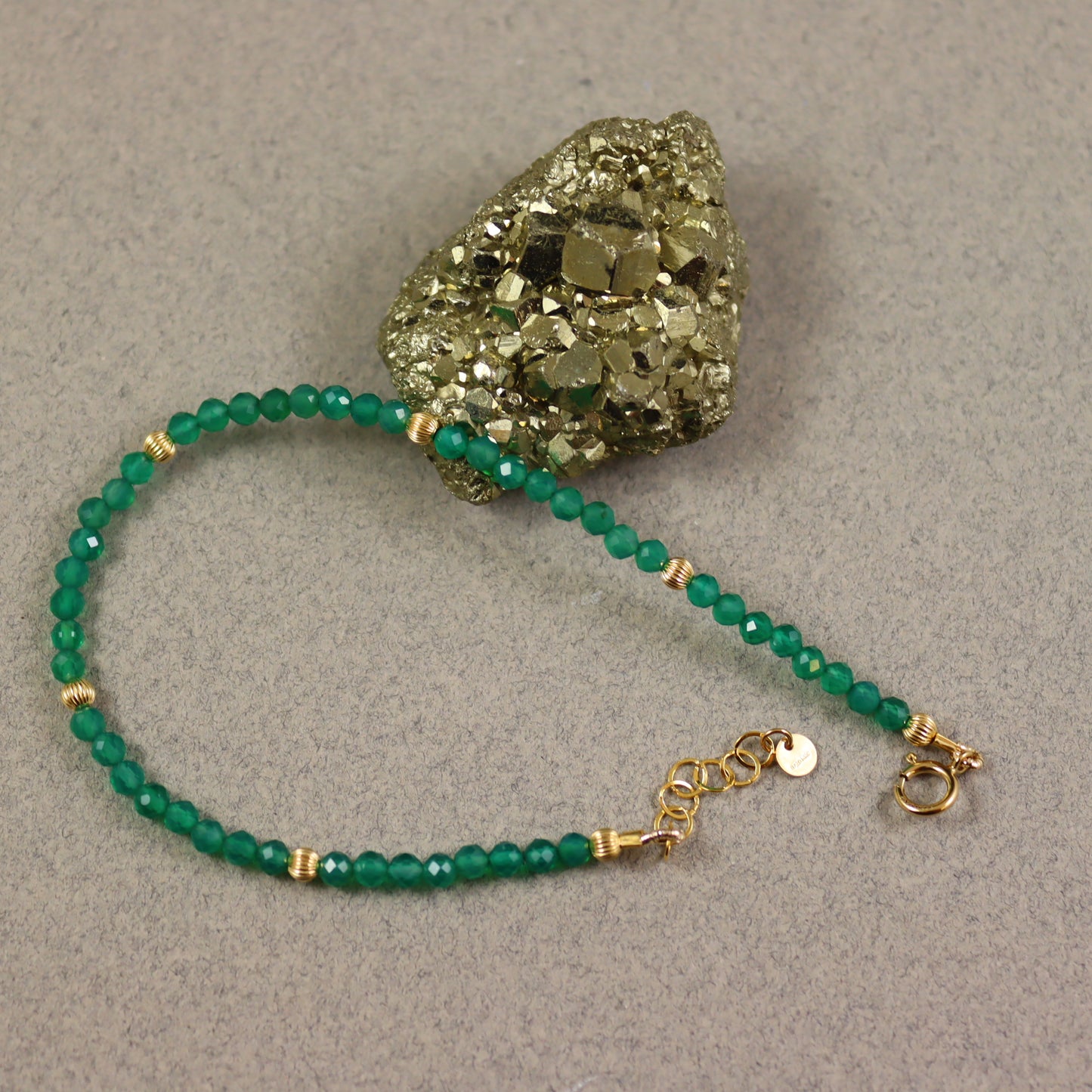 Green Onyx Gold Bracelet