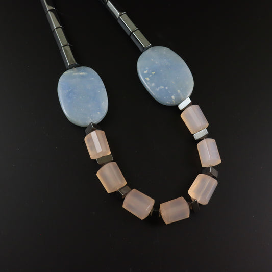 Rose Quartz & Angelite Necklace
