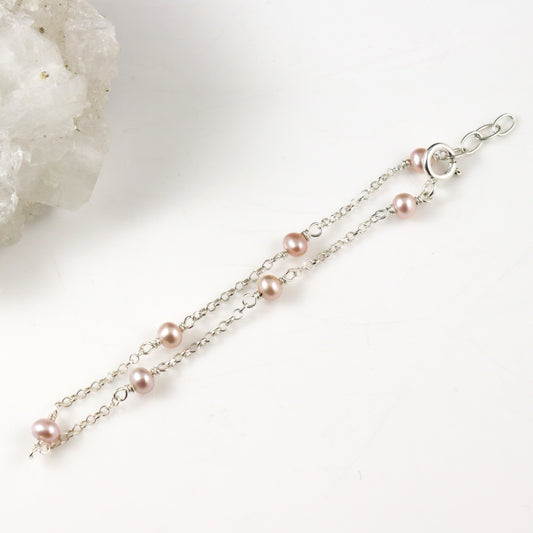 Pink Freshwater Pearl Bracelet - Karen Morrison Jewellery