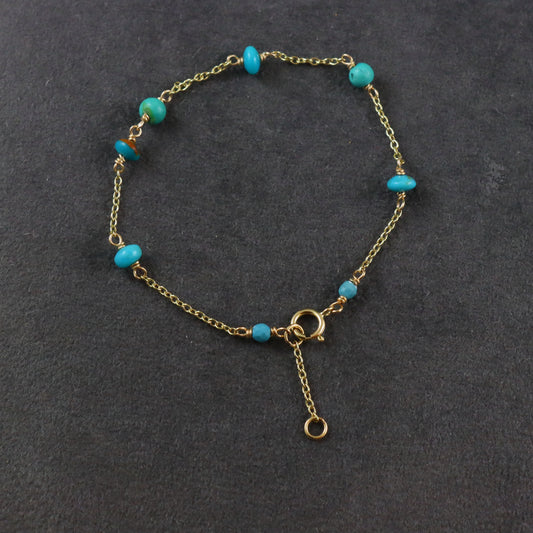 9ct Gold Turquoise Bracelet - Karen Morrison Jewellery