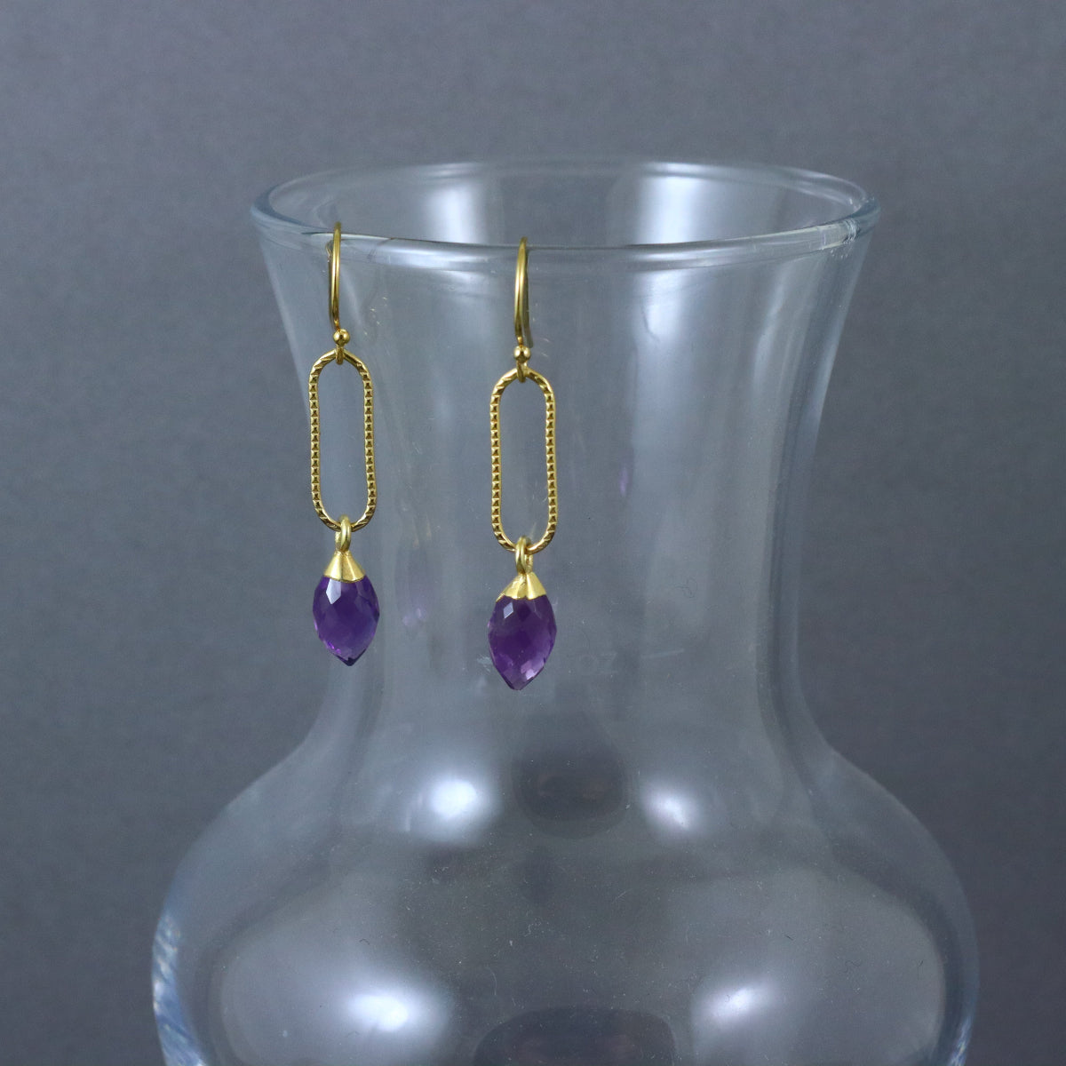 amethyst gold earrings