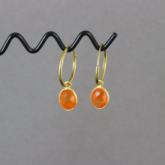 Carnelian gold earrings