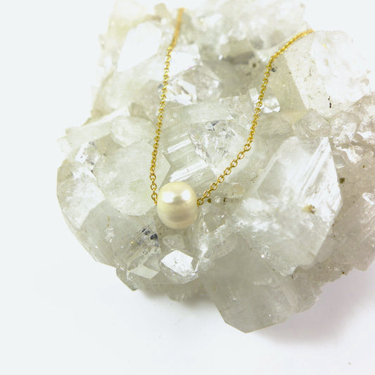 Freshwater Pearl Gold Necklace - Karen Morrison Jewellery