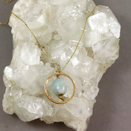 aquamarine gold necklace