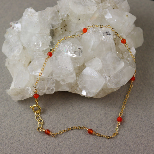 Carnelian Gold Anklet