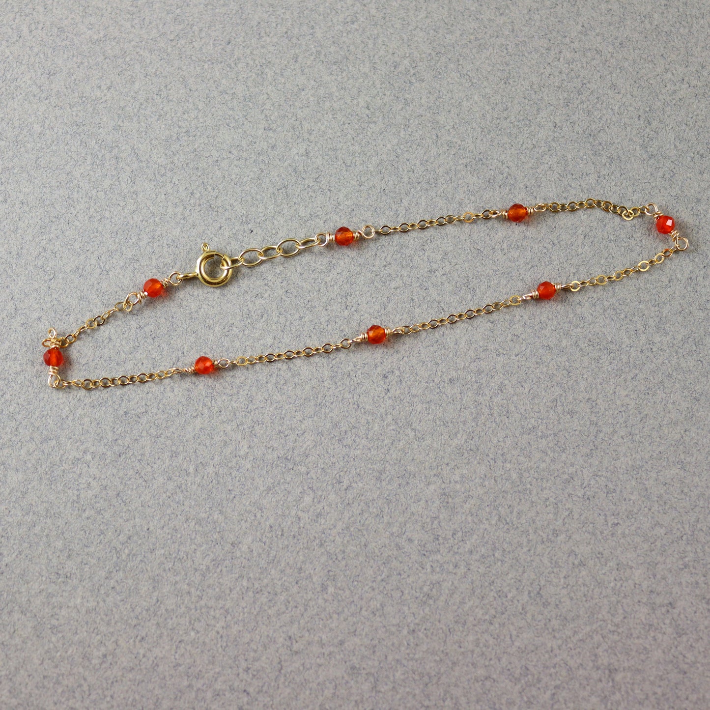 Carnelian Gold Anklet