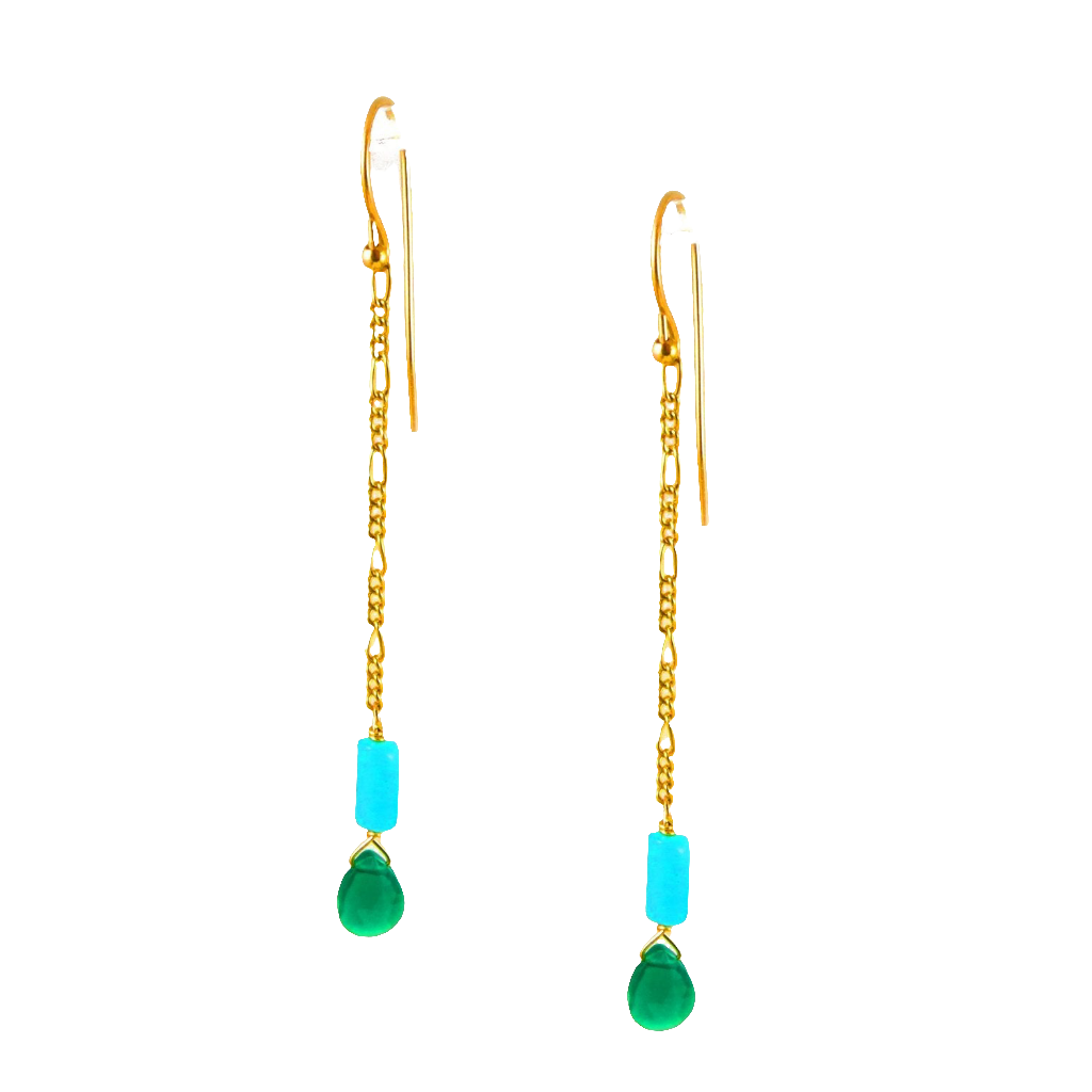 Green Agate & Amazonite Earrings - Karen Morrison Jewellery