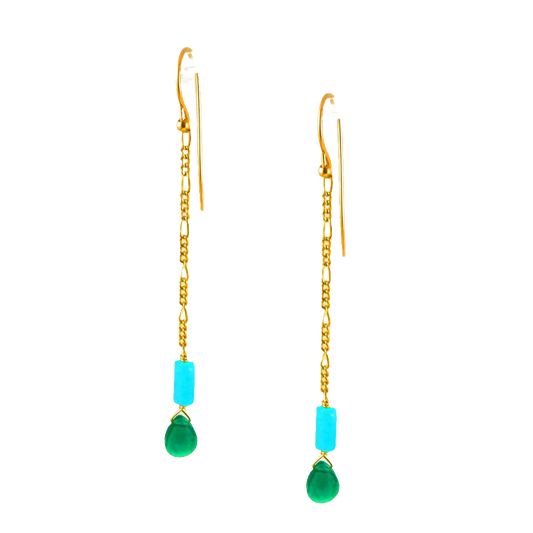 Green Agate & Amazonite Earrings - Karen Morrison Jewellery