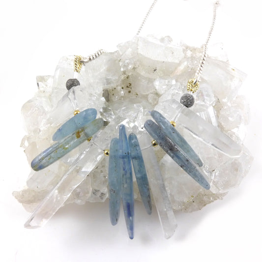 Rock Crystal & Kyanite Necklace - Karen Morrison Jewellery