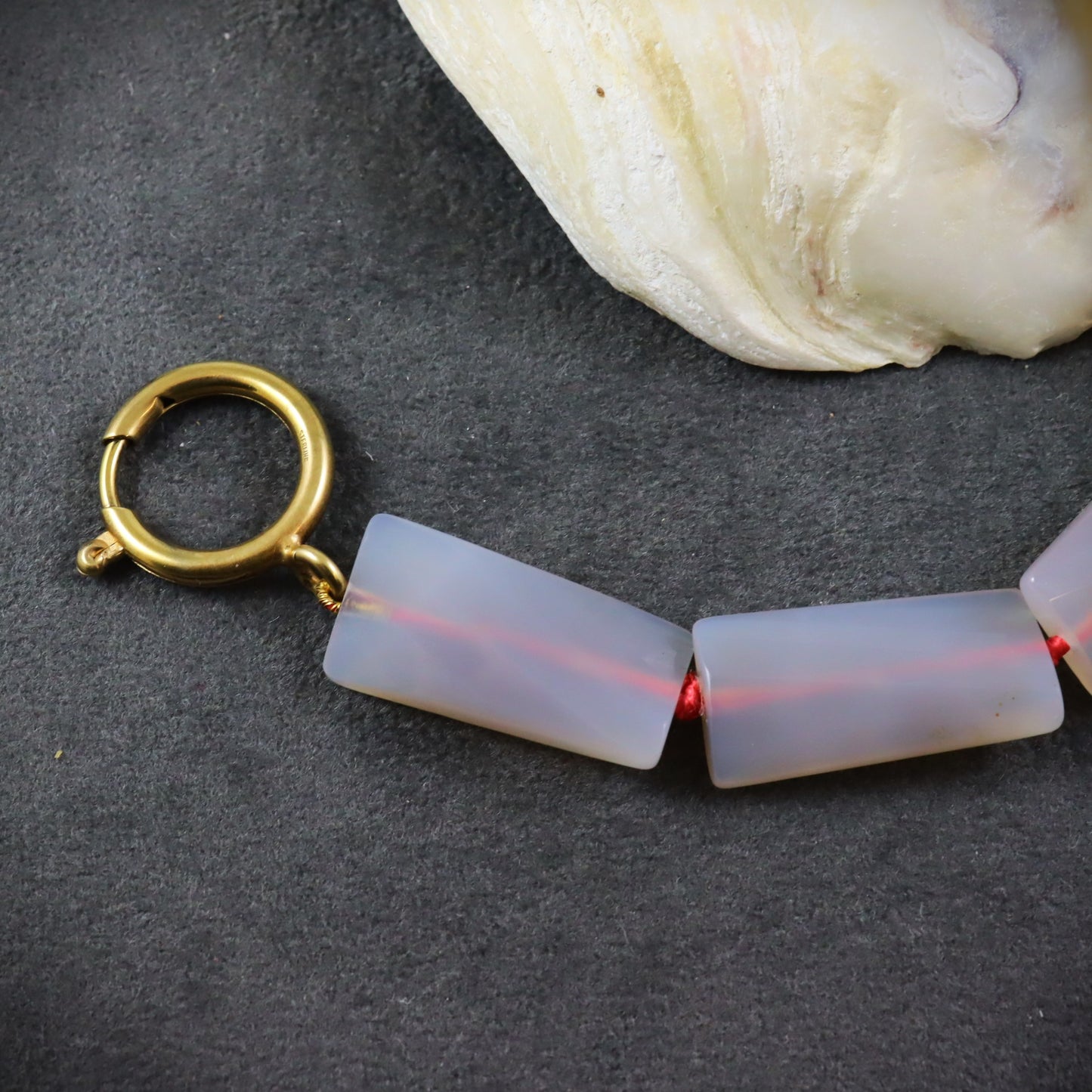 Grey Agate & Silk - OOAK