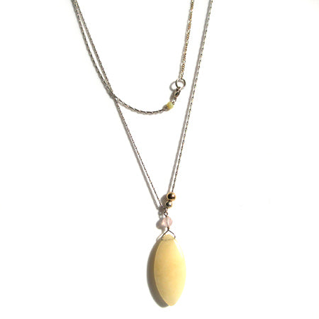 Pale yellow jasper long necklace - karen-morrison-jewellery