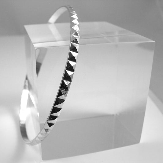 Sterling Silver Pyramid Bangle - karen-morrison-jewellery