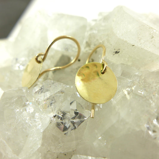 9ct yellow Gold Disc Earrings