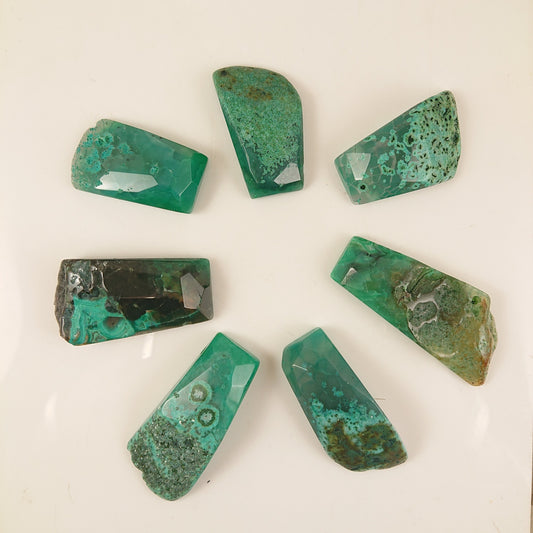 Green Agate organic slice necklace - Karen Morrison Jewellery