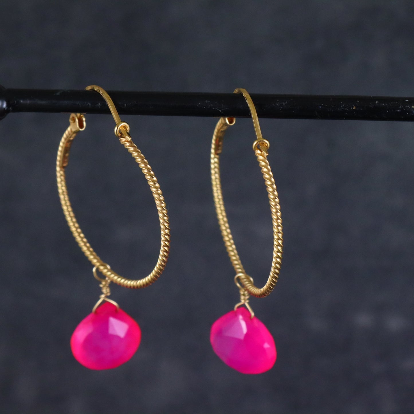 Fuchsia Pink Gawa Earrings