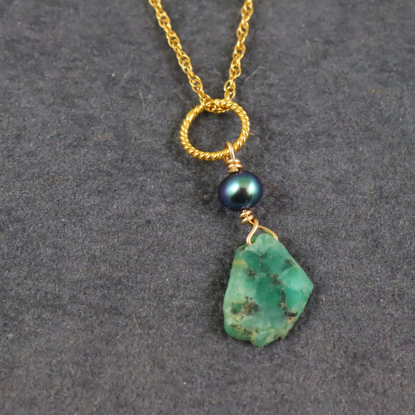 Emerald Gold Necklace