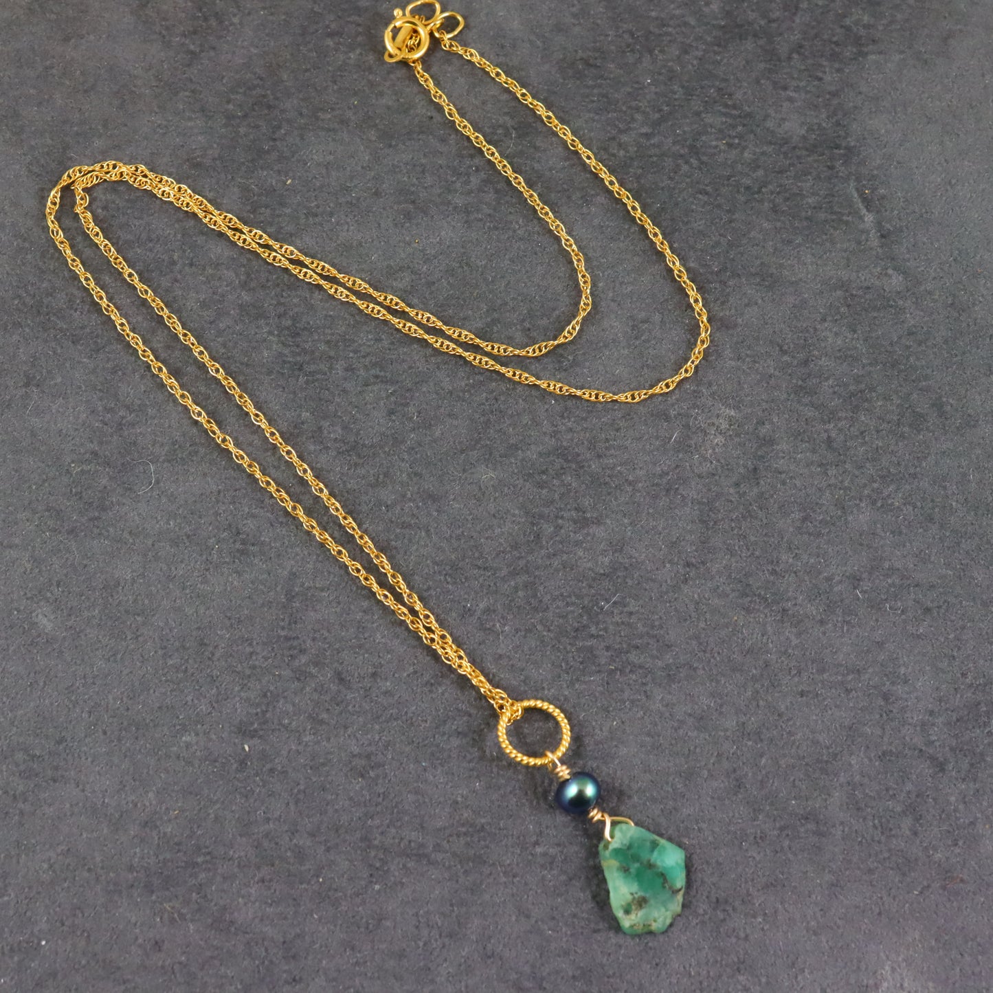 Emerald Gold Necklace