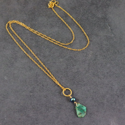 Emerald Gold Necklace