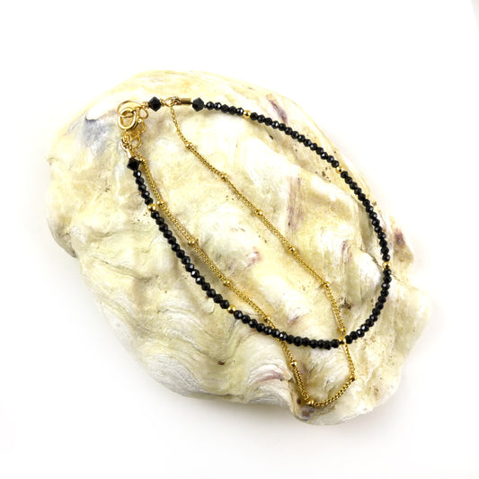 Black spinel and Gold Filled Bracelet - Karen Morrison Jewellery