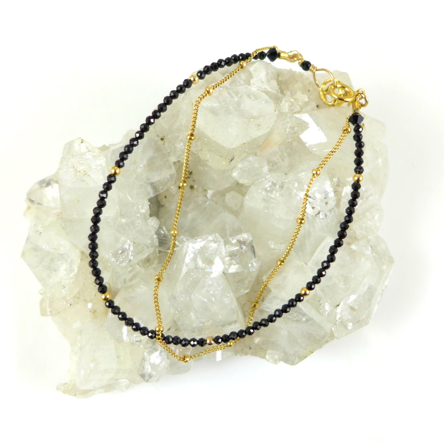 Black spinel and Gold Filled Bracelet - Karen Morrison Jewellery