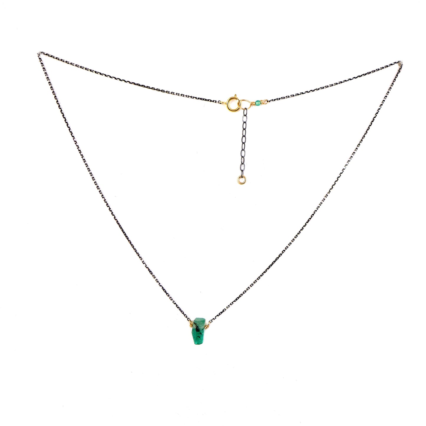 Emerald Oxidised Necklace