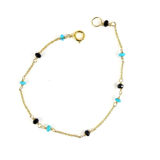 Turquoise & Black Spinel Bracelet - karen-morrison-jewellery