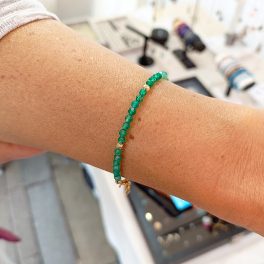 Green onyx gemstone bracelet