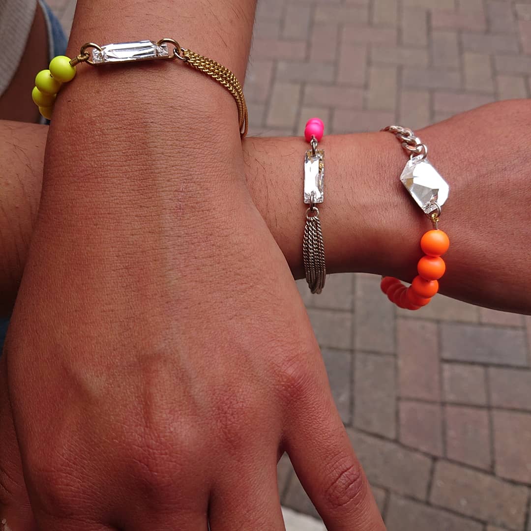 Neon Lights swarovski crystal chunky bracelet - Karen Morrison Jewellery
