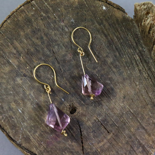 gold amethyst earrings