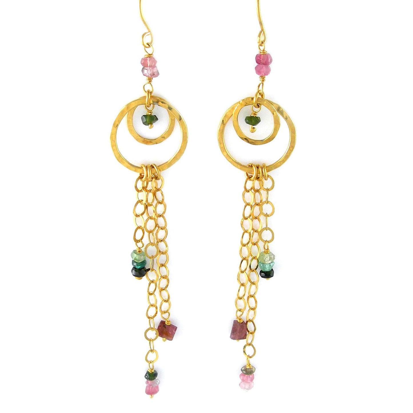 Tourmaline Gold Plate Earrings - Karen Morrison Jewellery