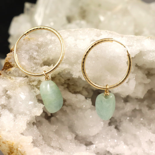 Aquamarine Hoop Earrings