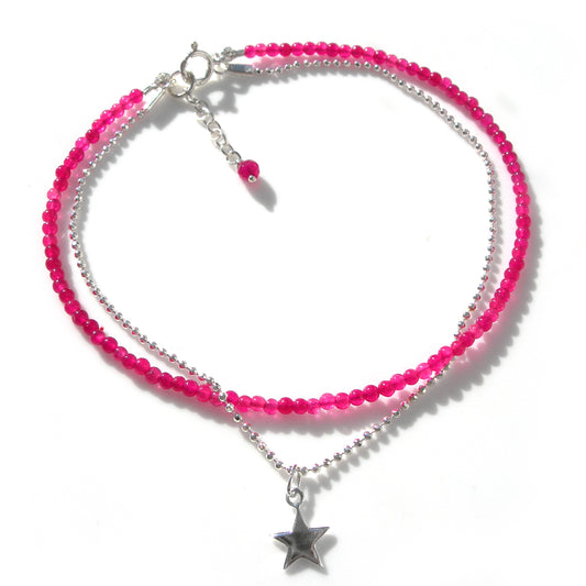 Fuchsia Jade Ankle Bracelet - karen-morrison-jewellery