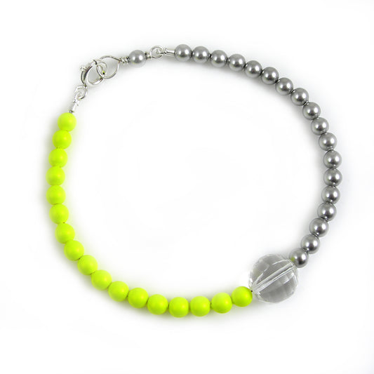 Neon Lights swarovski crystal and pearl bracelet - karen-morrison-jewellery