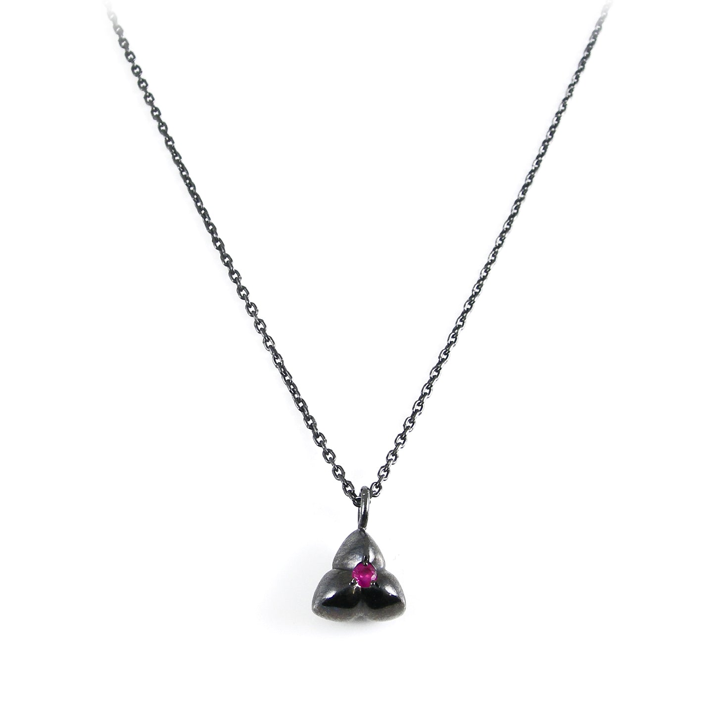 Black Rhodium Pink Tourmaline  Necklace - Karen Morrison Jewellery